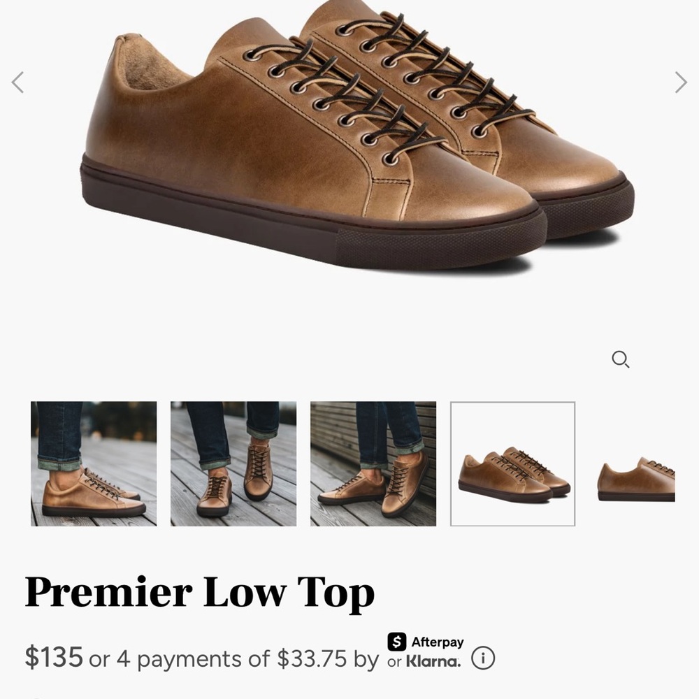 Thursday Boot Company Tan Leather Premier Low Top Sneakers - Picture 6 of 6